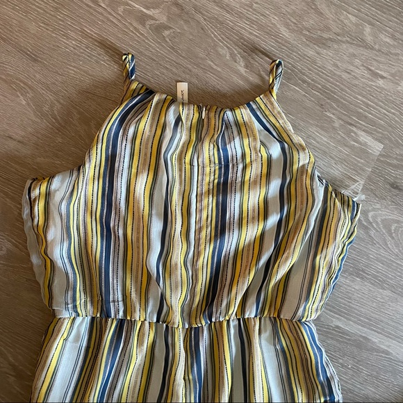 Yellow and Blue Striped Jumpsuit - Picture 6 of 10